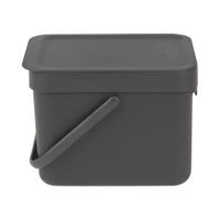 Brabantia Sort & Go Afvalemmer 6 L - Donkergrijs