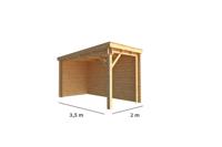 Overkapping Els 250 cm bij 350 cm diep Lessenaarsdak - Warentuin collection