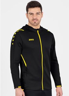 JAKO 6821 Jas Met Kap Challenge - Zwart/Citroen - S