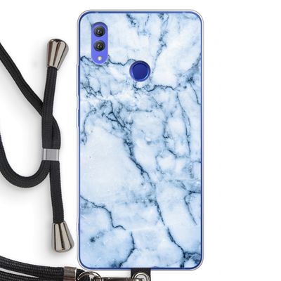 Blauw marmer: Honor Note 10 Transparant Hoesje met koord