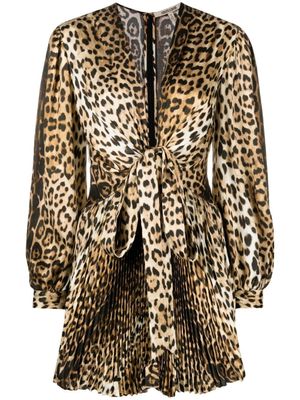 Roberto Cavalli robe courte à imprimé léopard - Orange