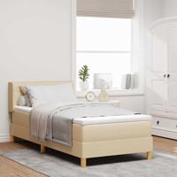 Boxspringbed met matras met hoofdeinde Crème 90 x 190 cm Stof