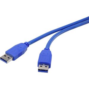 Renkforce USB-kabel USB 3.2 Gen1 (USB 3.0 / USB 3.1 Gen1) USB-A stekker 0.50 m Blauw Vergulde steekcontacten RF-4369443