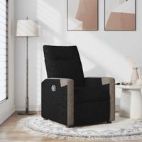 Fauteuil verstelbaar stof zwart - thumbnail