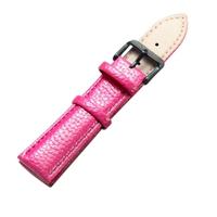 CAGARNY eenvoudige Fashion horloges Band zwart gesp lederen horlogebandje breedte: 20mm(Magenta)