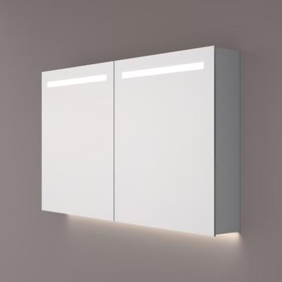 Spiegelkast SPK52000 | 100x70x14 cm | 2 Deuren | Directe LED verlichting | Aluminium | Met spiegelverwarming