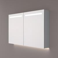 Spiegelkast SPK52000 | 100x70x14 cm | 2 Deuren | Directe LED verlichting | Aluminium | Met spiegelverwarming
