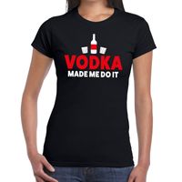 Vodka made me do it drank fun t-shirt zwart voor dames