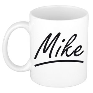 Naam cadeau mok / beker Mike met sierlijke letters 300 ml