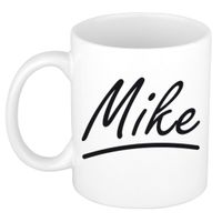 Naam cadeau mok / beker Mike met sierlijke letters 300 ml - thumbnail