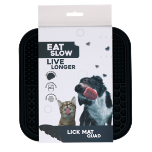 Eat Slow Live Longer Lick Mat Quad Grey