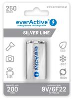 Herlaadbare batterijen everActive Ni-MH 6F22 9V 250 mAh Silver Line