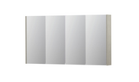 INK SPK2 spiegelkast met 4 dubbelzijdige spiegeldeuren, 4 verstelbare glazen planchetten, stopcontact en schakelaar 140 x 14 x 73 cm, krijt wit - thumbnail