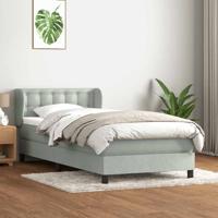 Boxspring met matras fluweel lichtgrijs 80x210 cm