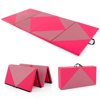 Opvouwbare Zachte Vloermat Draagbare Gymmat Yogamat Gymmat Opvouwbare Mat Fitnessmat 240 x 117 x 5 cm Roze