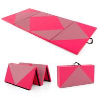 Opvouwbare Zachte Vloermat Draagbare Gymmat Yogamat Gymmat Opvouwbare Mat Fitnessmat 240 x 117 x 5 cm Roze