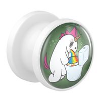 Tunnel met Evil Unicorn "Crazycorn" Acryl Tunnels & Plugs - thumbnail