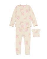 HEMA Kinderpyjama met poppenpyjama eenhoorn gebroken wit (gebroken wit)