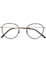 Giorgio Armani round-frame gold-tone glasses - Marron