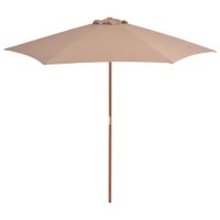 Tuinparasol met houten paal 270 cm taupe