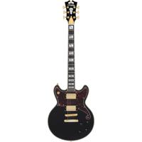 D'Angelico Deluxe Brighton Solid Black elektrische gitaar met koffer