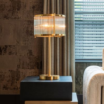 Richmond Tafellamp 'Loiza' 64cm hoog, kleur Brushed Gold