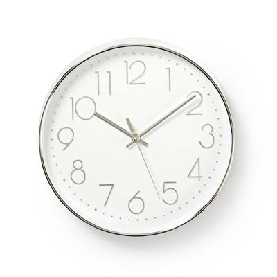 Nedis clwa015pc30sr ronde wandklok diameter 30 cm wit & zilver