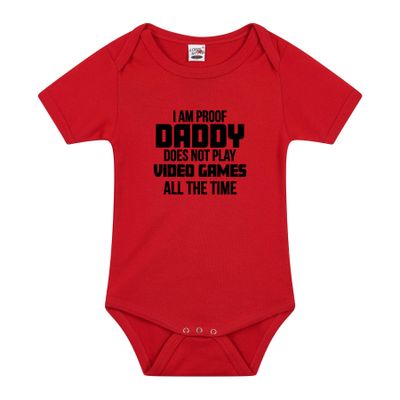 Proof daddy does not only play games cadeau baby rompertje rood jongen/meisje
