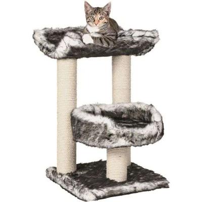 TRIXIE Isaba Kattenboom Hoogte 62 cm zwart-witte pluche en natuurlijke sisal