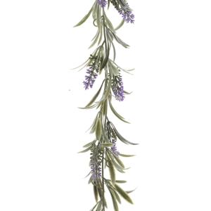 Decoris Lavendel Bloemen slinger - 1x stuks - Paars - kunstplanten - 80 cm