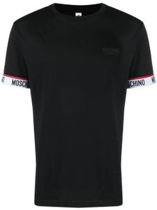 Moschino t-shirt en coton à bande logo - Noir