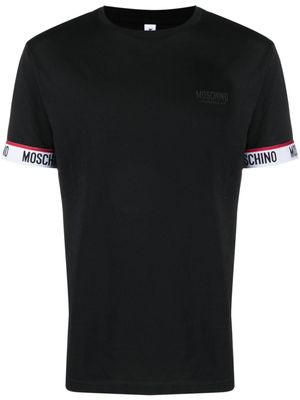 Moschino t-shirt en coton à bande logo - Noir