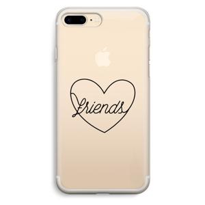 Friends heart black: iPhone 7 Plus Transparant Hoesje