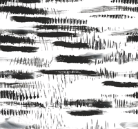 Streken zwarte verf abstract behang