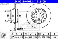 Remmenset, remschijf ATE, Remschijftype: Massief, Inbouwplaats: Achteras: , u.a. für VW, Seat, Skoda, Audi - thumbnail