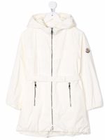 Moncler Enfant manteau zippé à capuche - Blanc