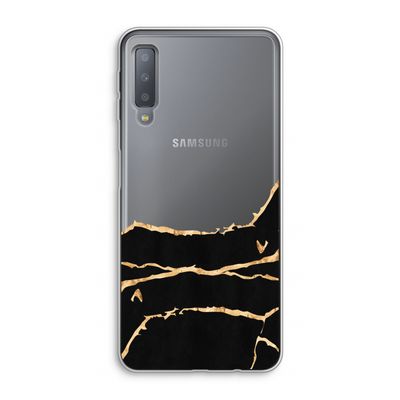 Gouden marmer: Samsung Galaxy A7 (2018) Transparant Hoesje