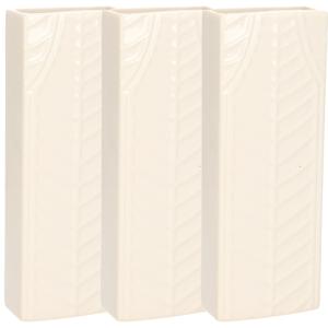 Waterverdamper - 3x - creme wit - keramiek - 400 ml - radiatorbak luchtbevochtiger - 7,4 x 18,6 cm