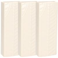 Waterverdamper - 3x - creme wit - keramiek - 400 ml - radiatorbak luchtbevochtiger - 7,4 x 18,6 cm