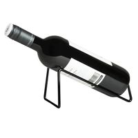 QUVIO Wijnfles houder metaal voor 1 fles - Zwart - thumbnail