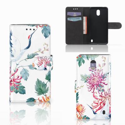 Nokia 2 | Telefoonhoesje | Met pasjeshouder | Bird Flowers