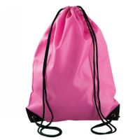 4x stuks sport gymtas/draagtas fuchsia roze met rijgkoord 34 x 44 cm van polyester