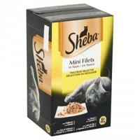 Sheba Mini Filets Gevogelte Selectie in saus natvoer kat (kuipjes 85 g) 4 doosjes (32 kuipjes) - thumbnail