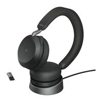 Jabra Evolve2 75 Over Ear headset Telefoon Kabel Zwart Indicator voor batterijstatus, Microfoon uitschakelbaar (mute) - thumbnail
