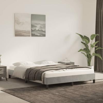 Bedframe zonder matras 140x190 cm fluweel lichtgrijs
