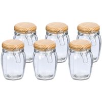 Weckpotten/inmaakpotten - 6x - 820 ml - glas - met beugelsluiting - D11 x H16 cm