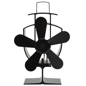 VidaXL Kachelventilator met 5 vinnen zwart