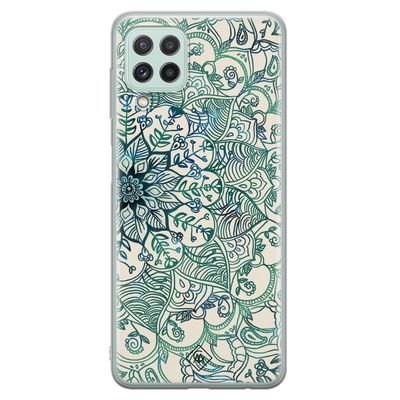 Samsung Galaxy A22 4G siliconen hoesje - Mandala blauw
