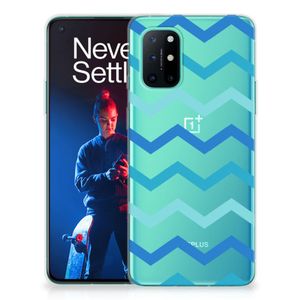 OnePlus 8T TPU bumper Zigzag Blauw