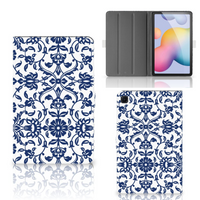 Samsung Galaxy Tab S6 Lite | S6 Lite (2022) Tablet Cover Flower Blue - thumbnail